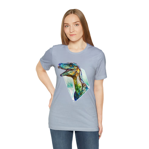 Stained Glass Velociraptor - Short Sleeve Tee